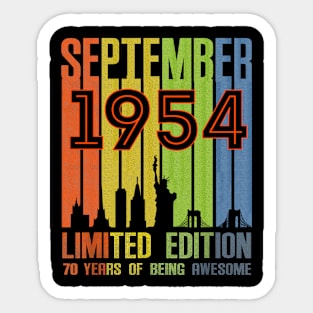 September 1954 70 Years Of Being Awesome Limited Edition Sticker